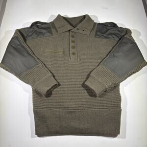 Mil-Tec Sweater Size 58 Austrian Army style Alpine Pullover Knit Men Olive Wool